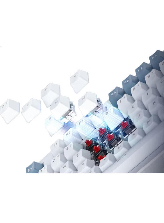 ThundeRobot لوحة مفاتيح ميكانيكية سلكية ثندربوت K104S بـ 104 مفتاح، لوحة مفاتيح مضيئة لألعاب الكمبيوتر، اللابتوب، المكتب، الاستخدام المنزلي، مضادة للتداخل بالكامل، بلا خوف، من أجل الشرف، Cs2، أوفرواتش، أسود، مفتاح أزرق - Image 1