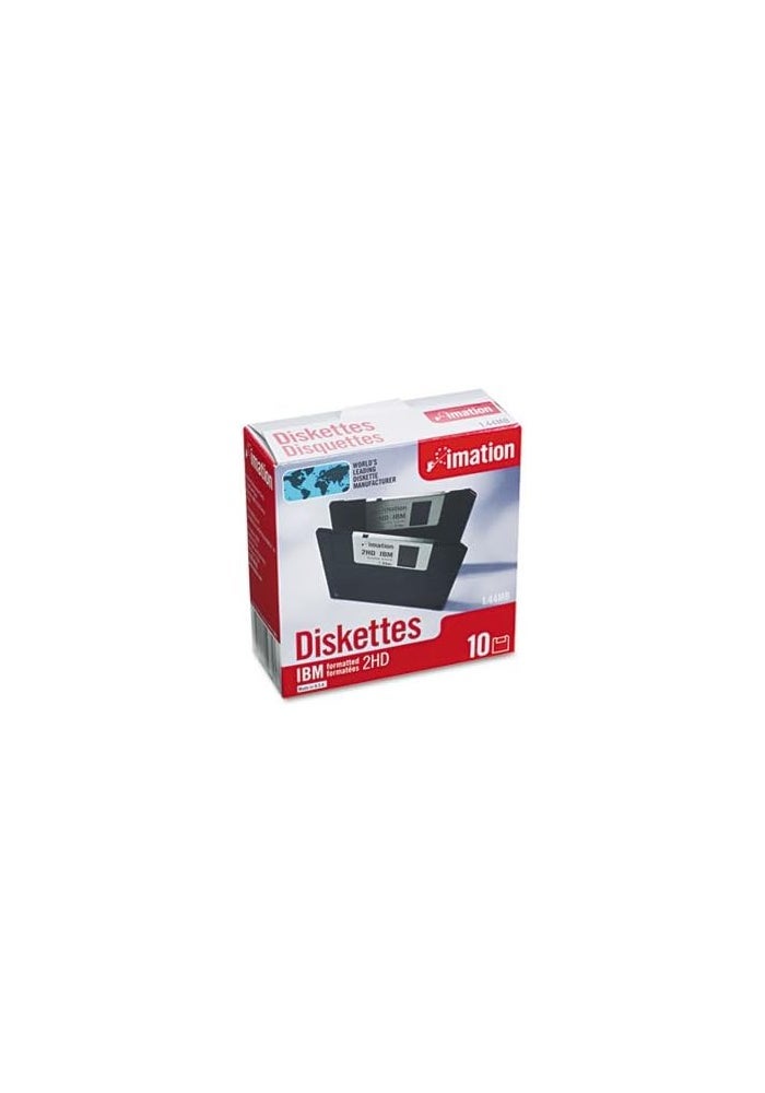 Imation 3.5-Inch Diskettes, Formatted, PC Format, 1.44MB, Double-Sided High Density - Pack of 10