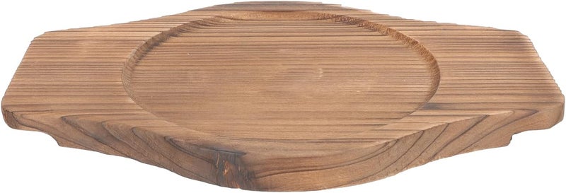 HEMOTON Stone Pot Wooden Bottom mat Round Wooden Tray hot Pot Trivet Cooking Bowl Trivet Korean Bowl Tray Wood Dinner Plates pan Cooking Stand bibimbap Micro-Wave Oven 16C Base - Image 1
