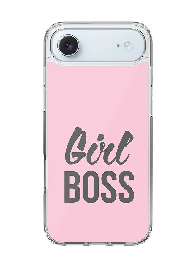 Stylizedd Classic Clear MagSafe Case for iPhone 17 Air , Hybrid Soft Case Flexible Edges Anti Drop TPU PC Gel Thin Transparent Cover [ Designed for iPhone 17 Air ] - Girl Boss (Pink) Full Print