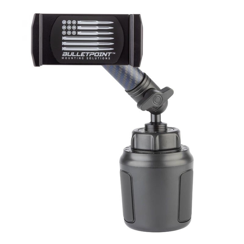 Bulletpoint Adjustable Universal Cup Phone Holder for Car with Carbon Fiber Kevlar Arm Compatible with iPhone Samsung Google Smartphones Universal Phone Holder - Image 2