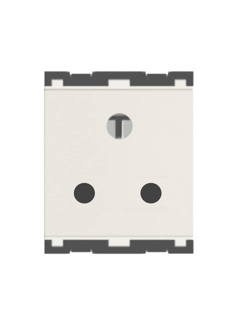 Norisys Cube Series Socket 6A 3-Pin-only Shuttered 2 Module (frost white) pack of 5