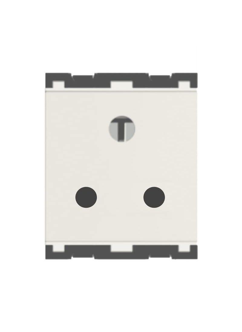 Generic Norisys Cube Series Socket 6A 3-Pin-only Shuttered 2 Module (frost white) pack of 5 