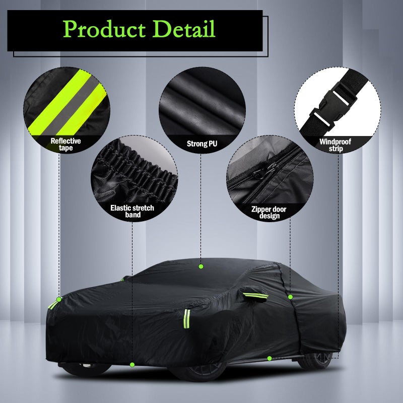 Migaven Car Cover Custom Fit for Ford Mustang 1994-2026, for Chevy Camaro 2010-2026, Waterproof All Weather Full Exterior Cover Rain Hail Sun Protector Car Cover with Door Zipper - Image 3
