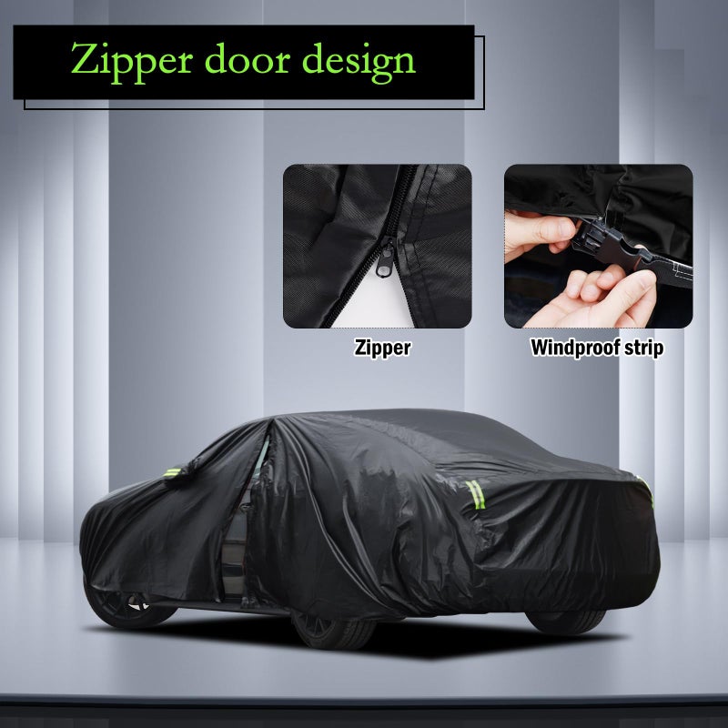 Migaven Car Cover Custom Fit for Ford Mustang 1994-2026, for Chevy Camaro 2010-2026, Waterproof All Weather Full Exterior Cover Rain Hail Sun Protector Car Cover with Door Zipper - Image 2