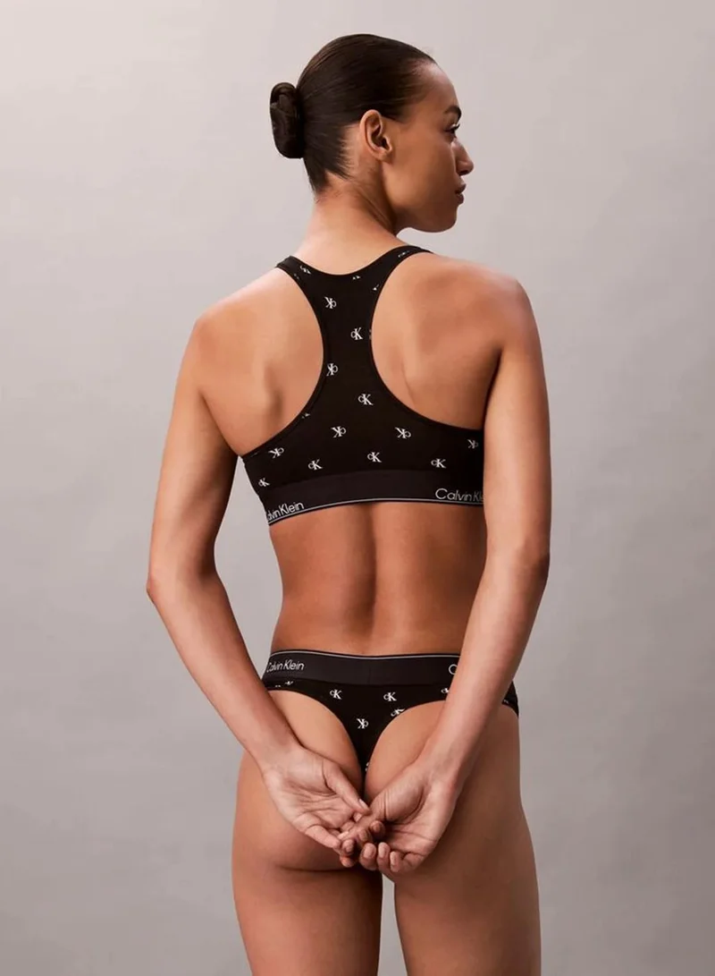 Calvin Klein DIAMOND LOGO+BLACK Thong - Icon Cotton Modal for Women | Best Price UAE