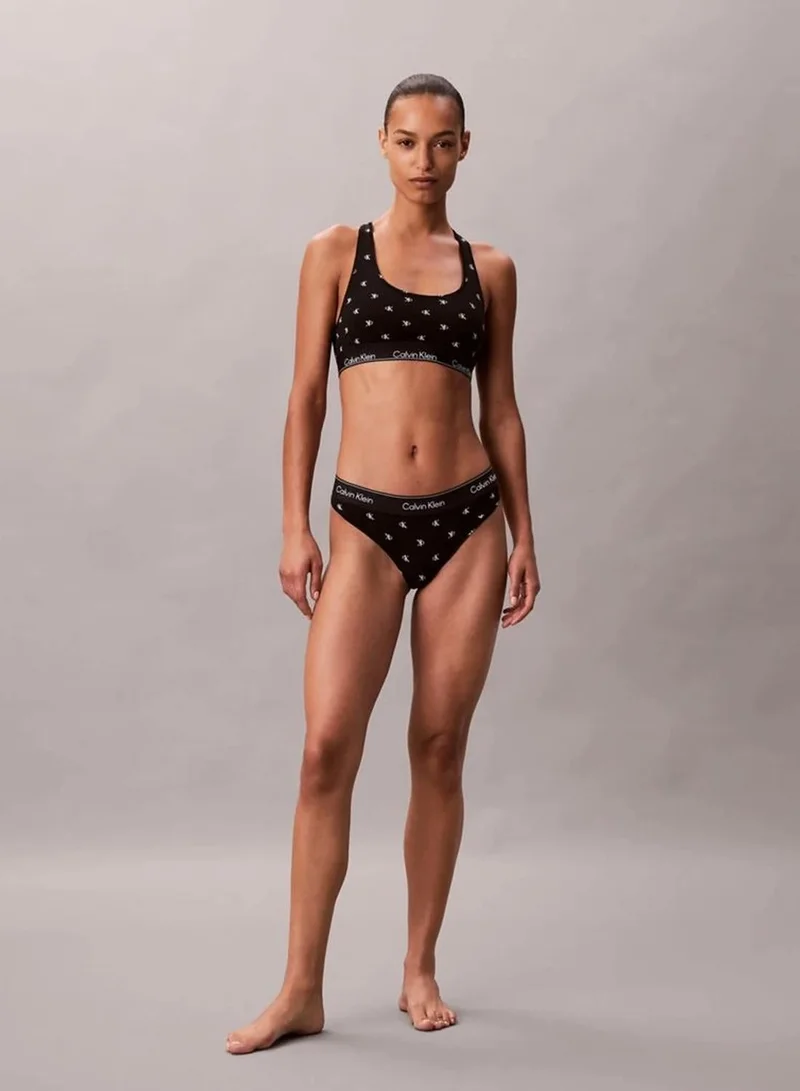 Calvin Klein DIAMOND LOGO+BLACK Thong - Icon Cotton Modal for Women | Best Price UAE