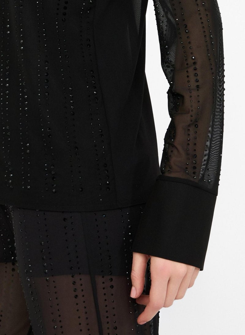 Liu Jo Tulle shirt with gemstones - Image 3