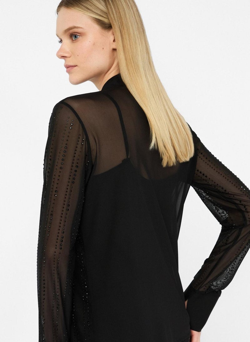 Liu Jo Tulle shirt with gemstones - Image 4
