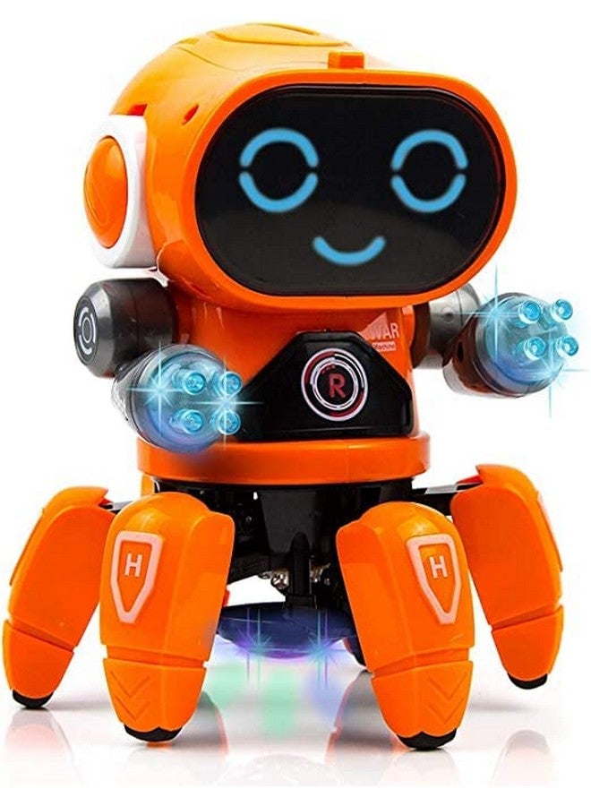 Goyal's Bot Robot Octopus Style | Colorful Lights and Music | All Direction Movement | Dancing Robot Toys for Kids | Orange - Image 1