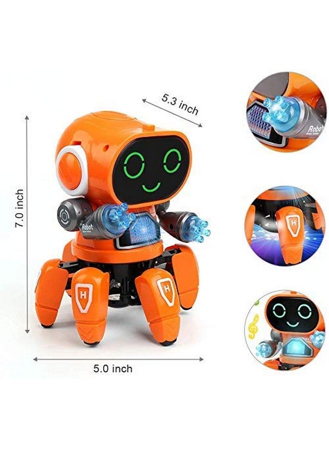 Goyal's Bot Robot Octopus Style | Colorful Lights and Music | All Direction Movement | Dancing Robot Toys for Kids | Orange - Image 4