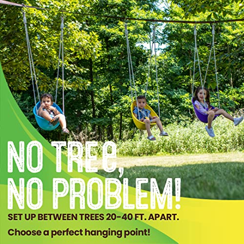 Swurfer Skyline Tree Swing Hanging Kit – Heavy Duty, Weather Resistant, Swing Line to Hang Multiple Swings, Span Up to 40 Feet, Includes 4 Adjustable Locking Anchors & Carabiners, Easy Installation - Image 3
