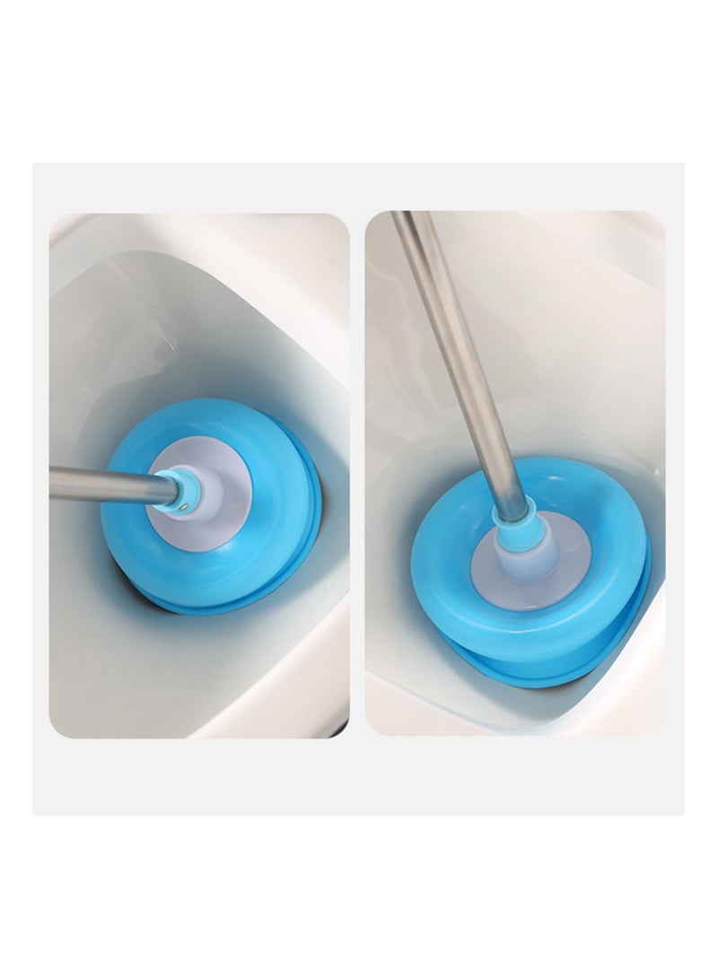 KASTWAVE 2 قطع مكبس مرحاض، مكبس طويل المقبض، مكبس صرف لإزالة السدادات ergonomي، مكبس حمام مع شفط قوي، أداة فك انسداد للمطبخ، حمام، دش - أزرق - Image 2