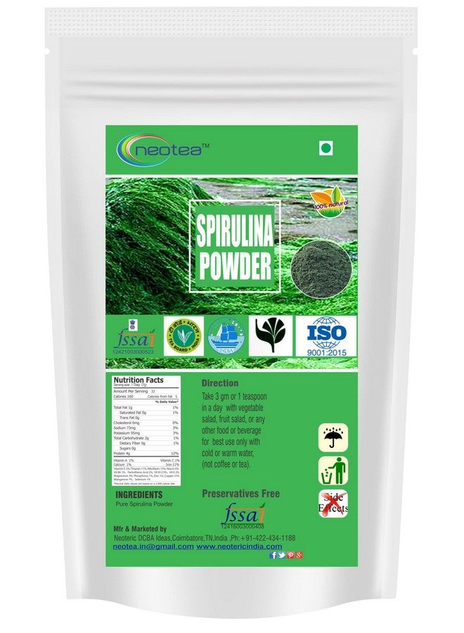 Neotea 100% Organic Spirulina Powder for Immunity, Energy, Digestion & Skin Health | Plant-Based Protein Superfood All-natural and Mineral-rich Detoxifying Supplement | Rich in Protein, Vitamins & Minerals | Boost Energy & Immunity | Gluten Free, Vegan, Non GMO - 1 Kg - Image 1