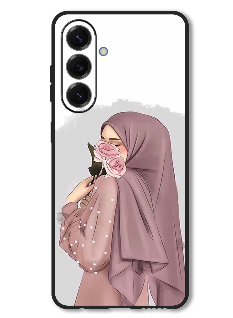 Theodor Case Compatible with Samsung Galaxy F56 6.74 Inch Protection Shockproof Bumper Cover Holding Roses Girl - Image 1