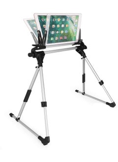 Tablet Holder, 360 Adjustable Phone/Tablet Stand with Steel Arm, Lazy Mount Tablet Clamp for All 4"-10.5" Phones, Tablet, Switch, for Gaming, Watching Video, Chatting