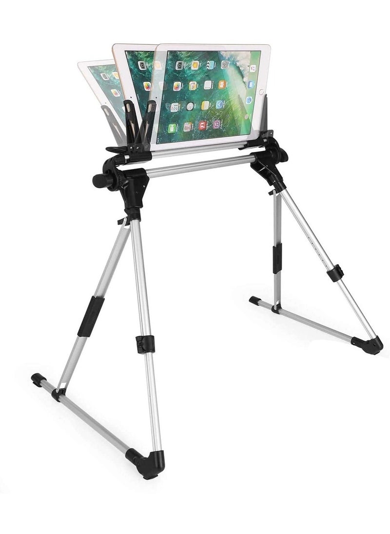 ELTRAZONE - Tablet Holder, 360 Adjustable Phone/Tablet Stand with Steel Arm, Lazy Mount Tablet Clamp for All 4"-10.5" Phones, Tablet, Switch, for Gaming, Watching Video, Chatting - Image 1