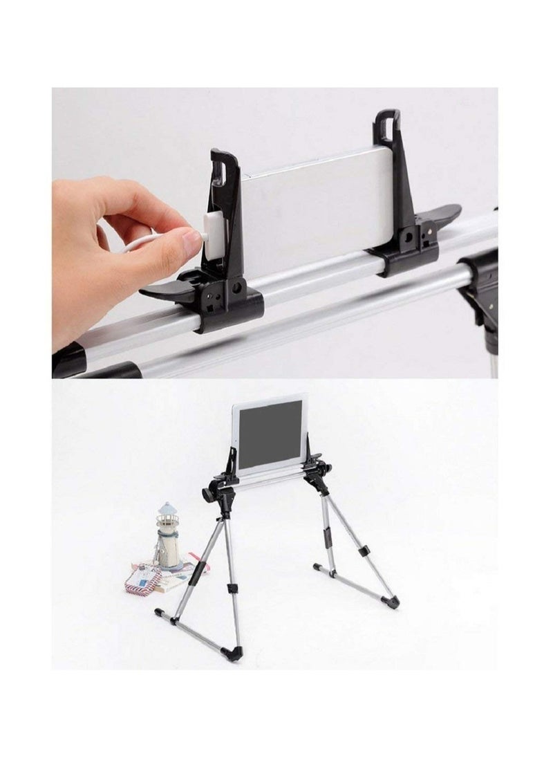 ELTRAZONE - Tablet Holder, 360 Adjustable Phone/Tablet Stand with Steel Arm, Lazy Mount Tablet Clamp for All 4"-10.5" Phones, Tablet, Switch, for Gaming, Watching Video, Chatting - Image 1