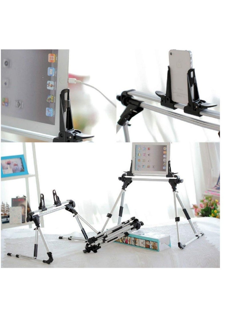 ELTRAZONE - Tablet Holder, 360 Adjustable Phone/Tablet Stand with Steel Arm, Lazy Mount Tablet Clamp for All 4"-10.5" Phones, Tablet, Switch, for Gaming, Watching Video, Chatting - Image 1