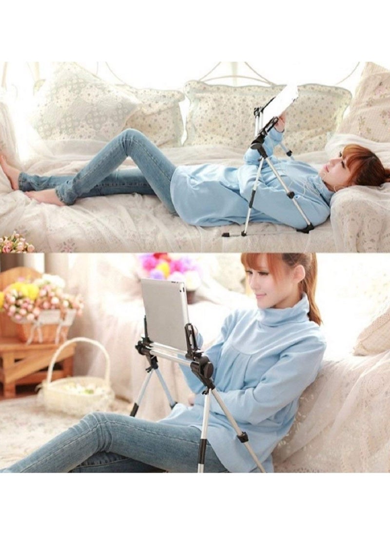 ELTRAZONE - Tablet Holder, 360 Adjustable Phone/Tablet Stand with Steel Arm, Lazy Mount Tablet Clamp for All 4"-10.5" Phones, Tablet, Switch, for Gaming, Watching Video, Chatting - Image 1