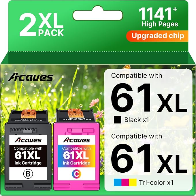 for 61XL Ink Cartridges 2 Pack