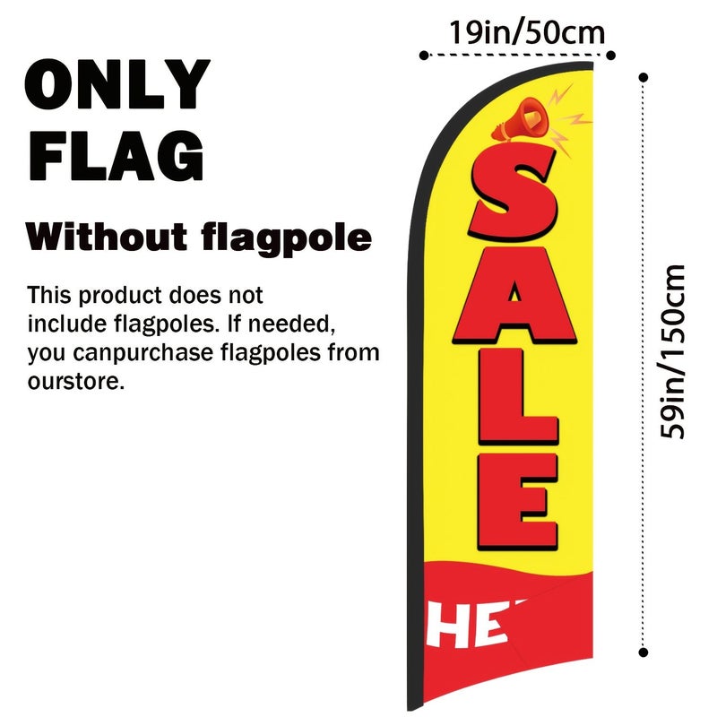 Retailer Yellow Deal Feather Flag With Advertising Swooper Banner For Store Fronts Food Trucks Events And Fairs - Image 4