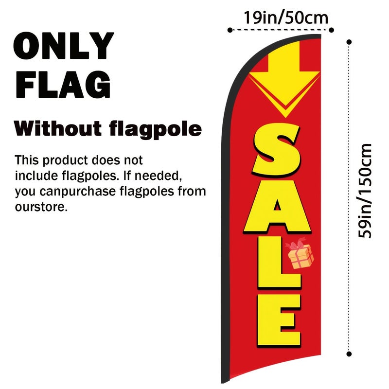 Retailer Yellow Deal Feather Flag With Advertising Swooper Banner For Store Fronts Food Trucks Events And Fairs - Image 2