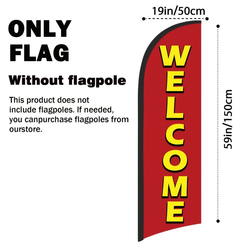 Retailer Yellow Deal Feather Flag With Advertising Swooper Banner For Store Fronts Food Trucks Events And Fairs - Image 3