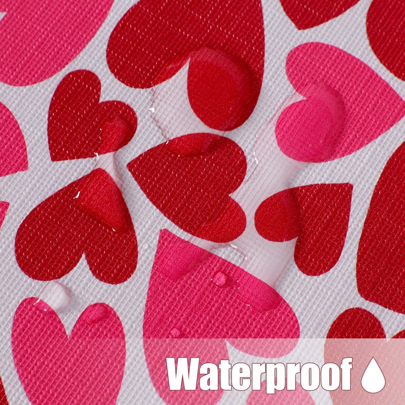 Fitable Valentineâ€™s Day Fitted Table Cover - Waterproof Red/Pink Love Heart Elastic Edged Vinyl Wipeable Table Cloth for Dinner, Wedding Party Tablecloth (Fit for 36"-44" Round Tables) - Image 3