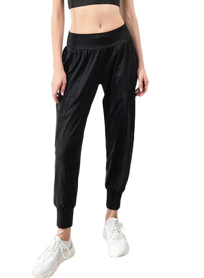 Mesh Insert Sports Joggers Black - Image 3