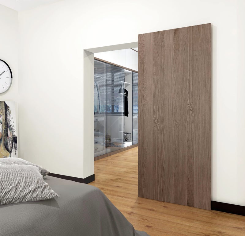 DIYHD 48" Concealed Sliding Barn Door Hardware with Soft Close Mechanism, No Floor Track, Fit Openning Width 40"~44" - Image 1