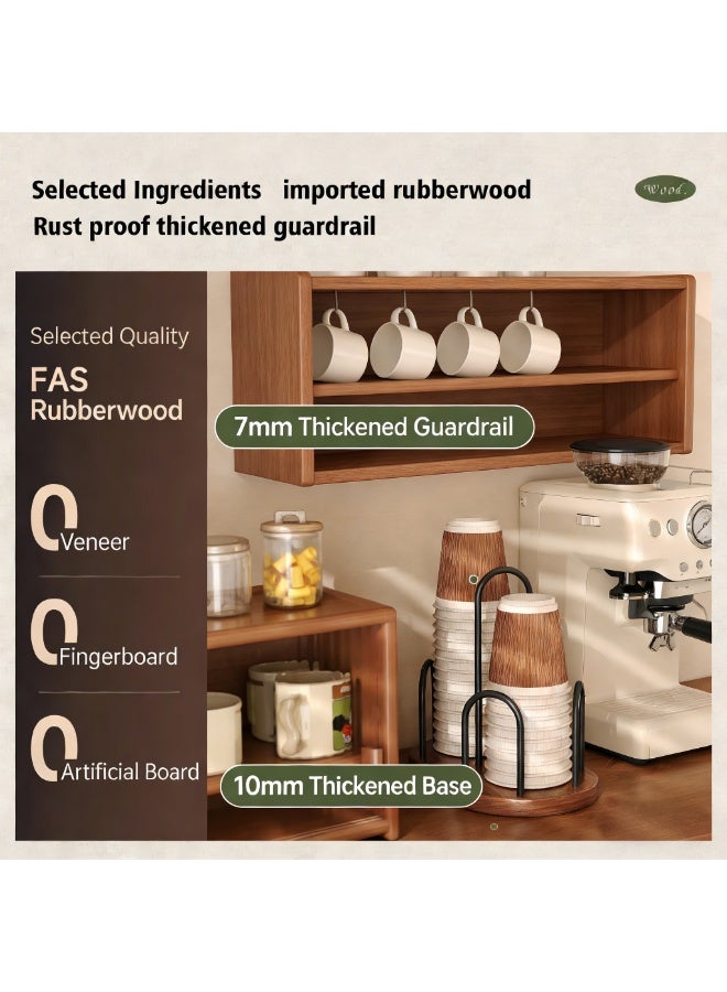 أوليس فيرس  استيراد المطاط الخشب حامل الكأس - dustproof مزدوجة ورقة كأس المتلقي ، متعدد الأبعاد متوافقة ، وتوفير مساحة التصميم ، ومناسبة للاستخدام المنزلي والمقاهي والحليب والشاي والمطاعم والمكاتب والحمامات - Image 3