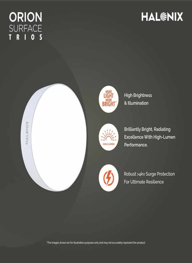 Halonix Polycarbonate 3 in 1 Multicolor 15W LED Surface Ceiling Light |Surface downlighter for Ceiling| Ceiling Light for Hall,Bedroom,Office|led downlighter| Color- White,Off White, Yellow,Pack 1 - Image 2
