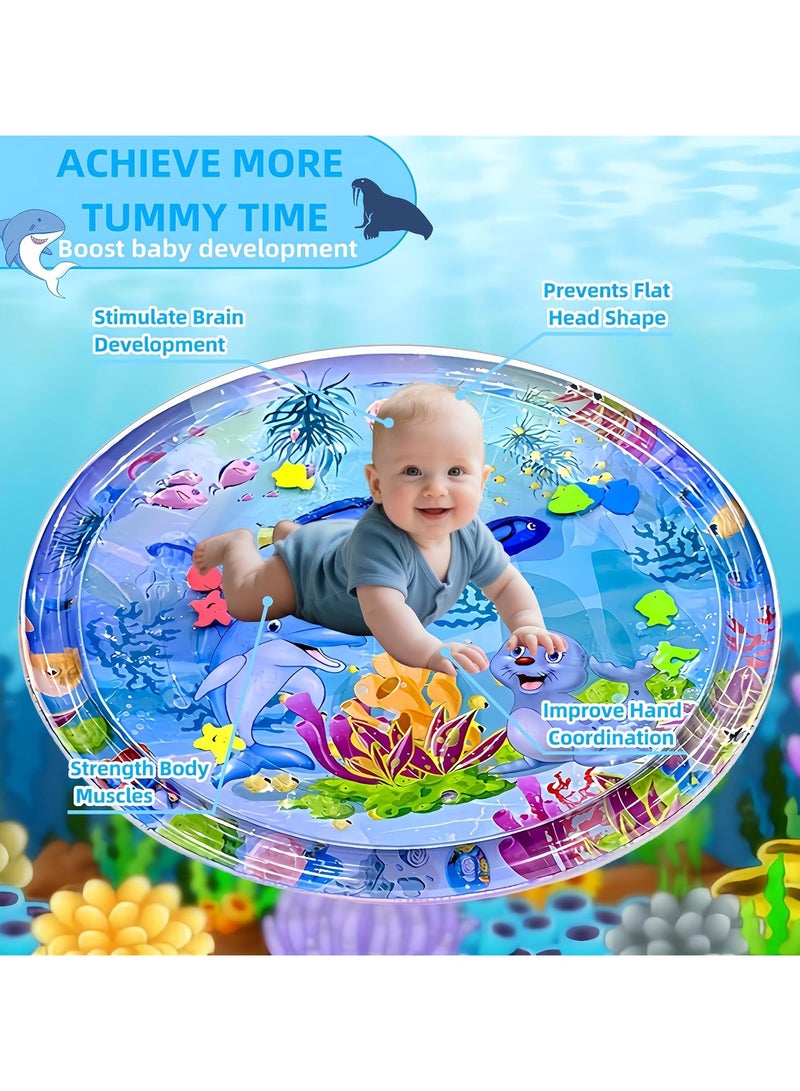 Tummy Time Water Mat for Babies - Extra Large Baby Play Water Mat, Infant Water Sensory Baby Tummy Time Play Mat for 3-6-9-12 Months Toddlers, Visual Stimulation Toys Baby Boys & Girls Summer Gifts - Image 3
