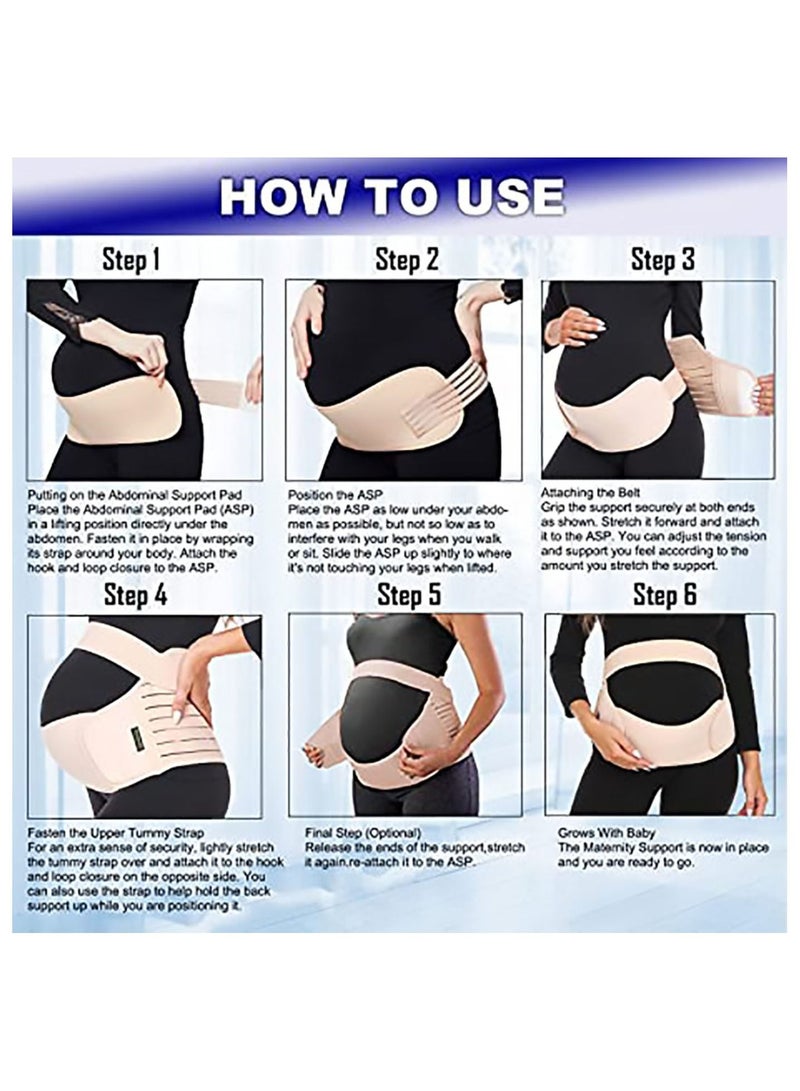 Maternity Belt, Pregnancy Support Abdomen Waist Back Pelvic Band, AdjustableBreathable Belly For Comfortable Brace Best Gift for Pregnant Women (L) - Image 3