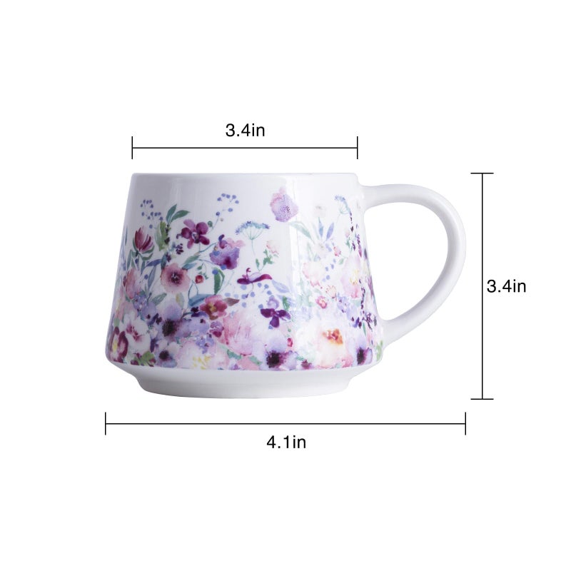 Topadorn Ceramic Travel Mug Porcelain Coffee Cups With Handle and Gift Box 12 oz - Image 3