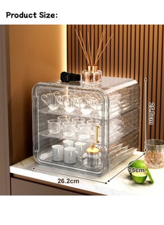 Aikenn Cup Organizer For Cabinet,Kitchen Pantry Organization And Storage, Plastic Fridge Wine Racks, Tumbler Mug Cup Holder,Adjustable Storage Cabinet For Kitchen Organization, 3-Shelf(White)  - Image 2