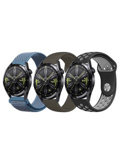 Perfii 3pcs Watchband Bundle Compatible with all Samsung, Huawei, Amazfit, Fitbit and Honor with 22mm band size  - Image 1