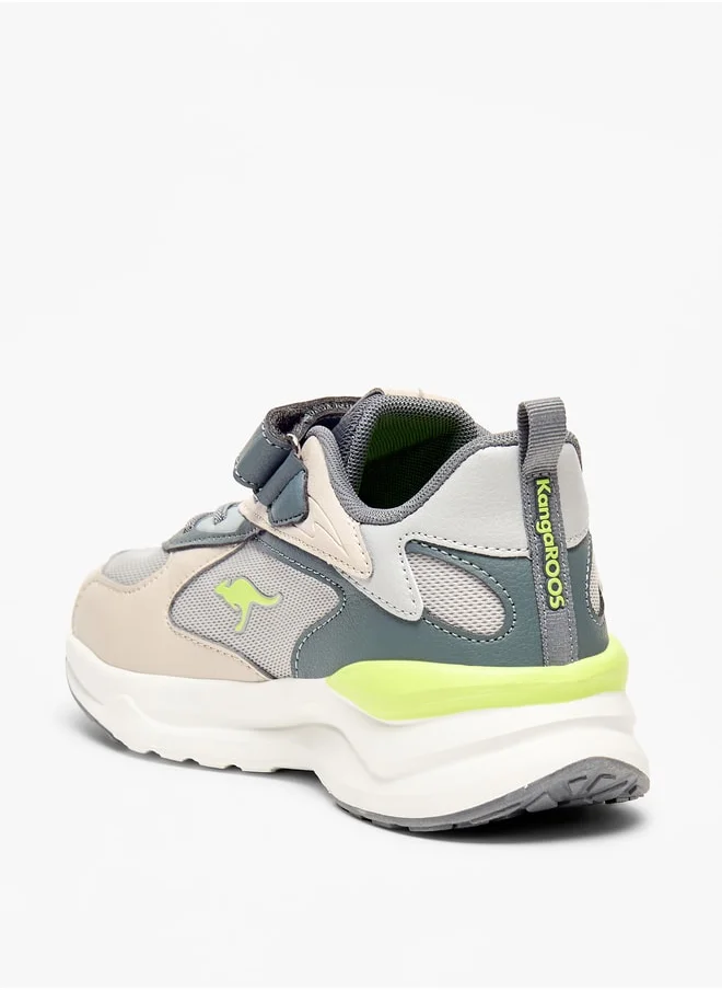 kangaROOS Boys' Panelled Sports Shoes with Hook and Loop Closure