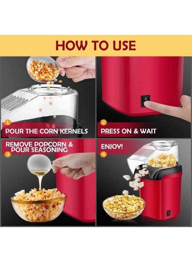 Electric Hot Air Popcorn Popper Maker for Home, No Oil Needed Healthy Snack for Kids Adults, Perfect for Party - Image 5