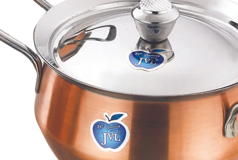 JVL Stainless Steel Full Copper PotHandi with Lid Handle Set 750 1100 1700 ml 3Piece Full Copper Handi Set for Cooking Handi Set for Kitchen Handi for Serving and Cooking JVLCPFC1 - Image 4
