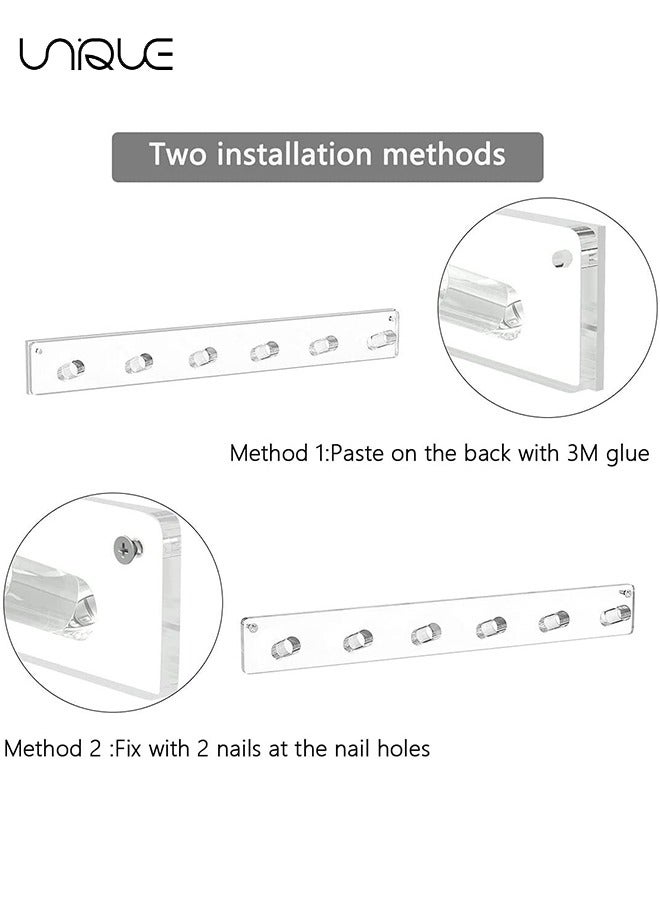 يونيك 2 حزمة قلادة حامل، الاكريليك قلادة منظم الحائط مع 6 السنانير، لشنقاة قلادة، مجوهرات، أساور، أساور وخواتم، أفضل الهدايا للفتيات والنساء - Image 3