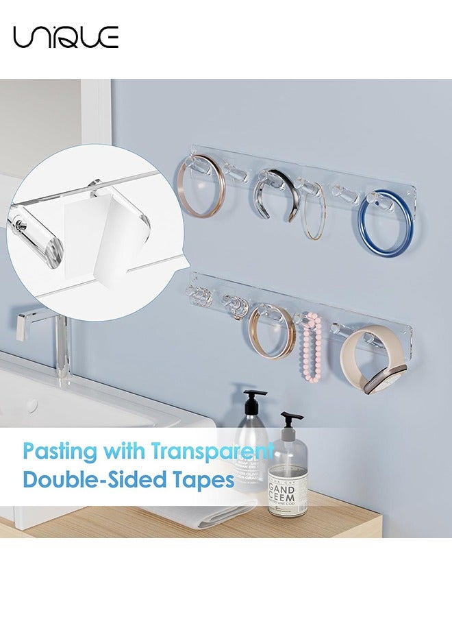 يونيك 2 حزمة قلادة حامل، الاكريليك قلادة منظم الحائط مع 6 السنانير، لشنقاة قلادة، مجوهرات، أساور، أساور وخواتم، أفضل الهدايا للفتيات والنساء - Image 5