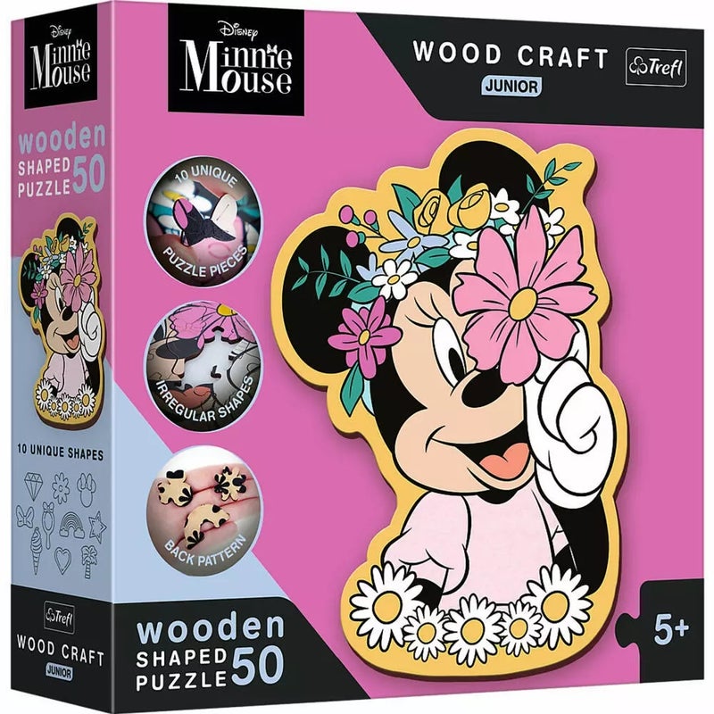 Trefl - Wood Craft Junior Minnie's World Puzzle 50 Pieces - 20200 - Image 1
