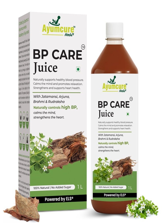 Ayumcure BP CARE Juice | Ayurvedic way to manage High Blood Pressure | Jatamansi, Arjuna, Brahmi, Rudraksha | Helps in BP Levels, Tension and Sleep Quality | For Men & Women | Sugar Free | 1L - Image 1