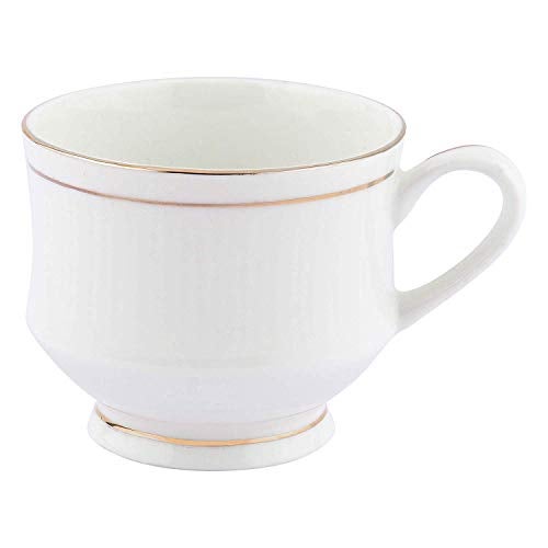 SkyKey Fine Ceramic Bone China Gold Line Mona Tea Coffee Cup - 6 Pcs, 160 ML, White - Image 4