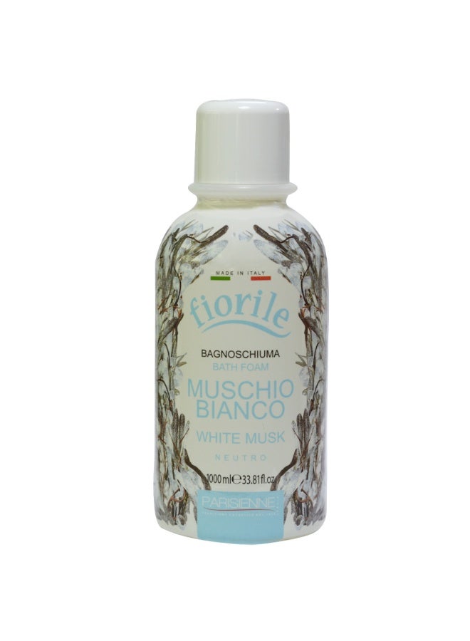 Fiorile Bath Foam White Musk 1000ML | Nourishing & Moisturizing Bath Foam | Maintain Soft & Smooth Skin | Daily Use Body Cleanser - Image 1