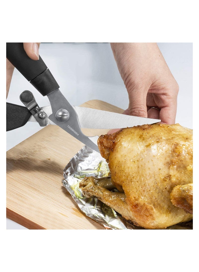 Excefore Kitchen Shears, Kitchen Scissors Heavy Duty Poultry Shears All Purpose for Chicken Food Meat and Cooking Spring-loaded Handle - Image 2