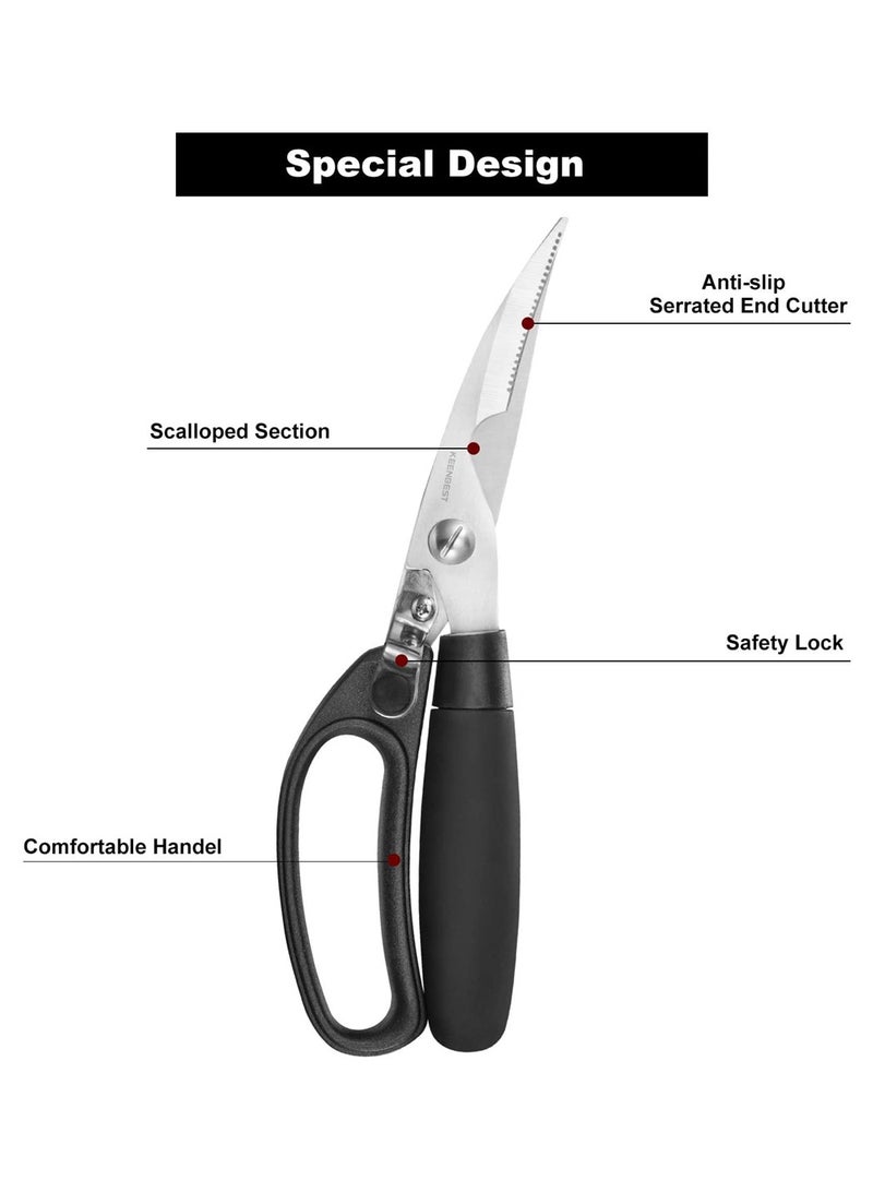 Excefore Kitchen Shears, Kitchen Scissors Heavy Duty Poultry Shears All Purpose for Chicken Food Meat and Cooking Spring-loaded Handle - Image 4