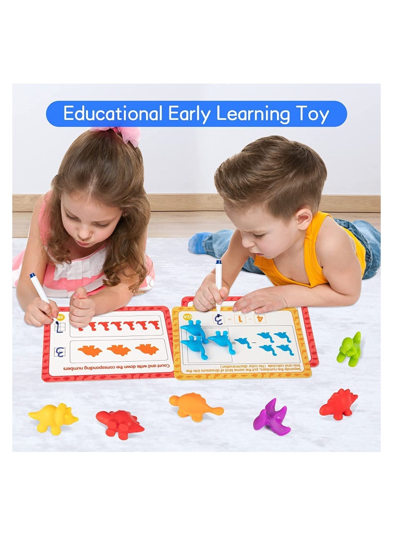 SYOSI Dinosaur Counting Game Montessori Sorting Toys Preschool Educational Activity Early Learning Toy Set Color Classification Game  Matching Dinosaurs Kit Educational Toys for 3 4 5 Years Old - Image 3